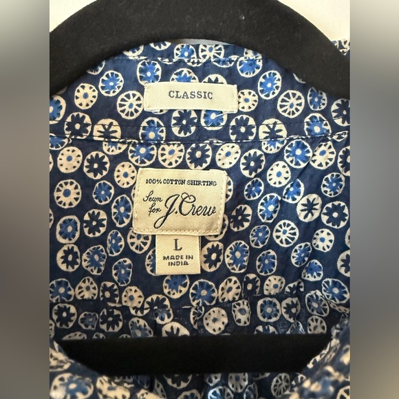 J.Crew Floral Blue Men's Classic Fit Shirt - Picture 4 of 5